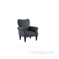 Fauteuil d&#39;appoint à bras en tissu bleu marine boutonné Chairs